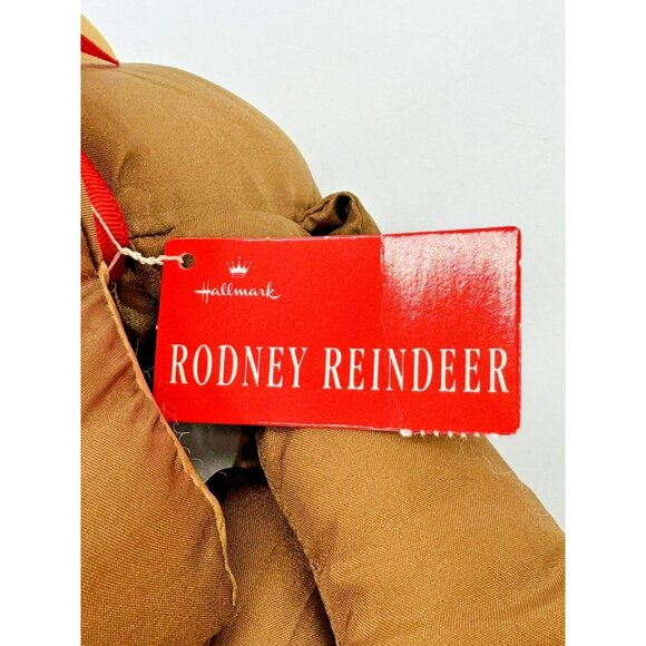 Hallmark Rodney Reindeer Plush Nylon Christmas Stuffed Animal 12 inch Tags VTG - Picture 3 of 10